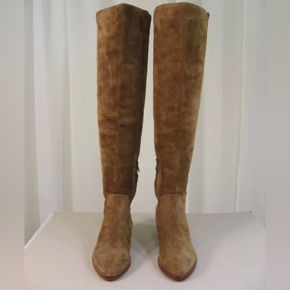 ASH Jess Tall Suede Over The Knee Hidden Wedge Boot EUR 36 US 6 Russet Brown - Picture 2 of 8